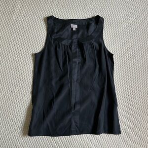 J. Jill Black Sleeveless Pleated Blouse